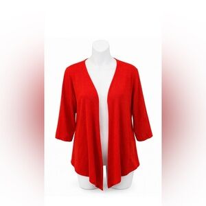 Peter Nygård Bright Red Open-Front Women's Cardigan